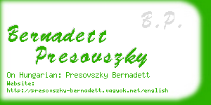 bernadett presovszky business card